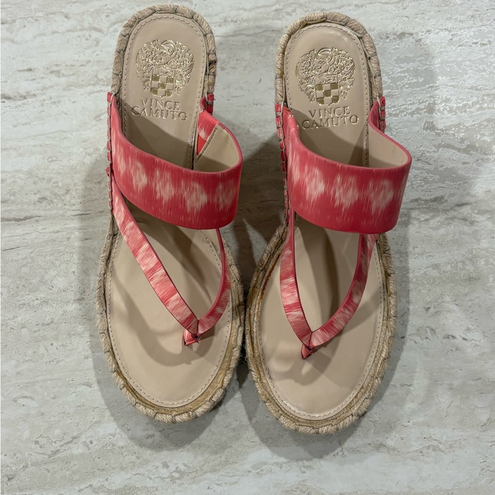 NWOT Vince Camuto Coral Espadrille Wedge Sandals Size 8.5 Spring Summer - Picture 4 of 5